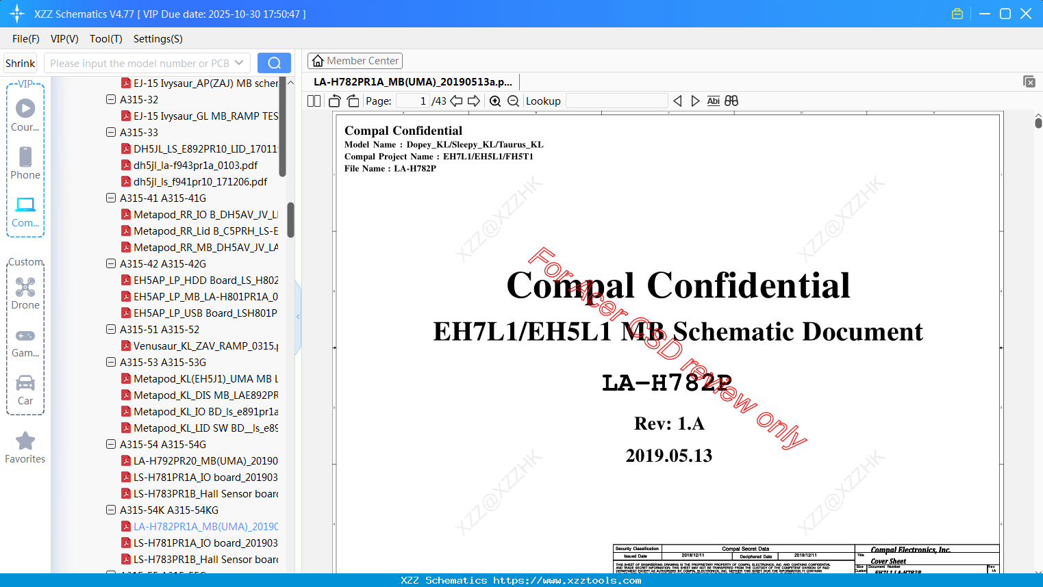 Laptop ACER LA-H782PR1A_MB(UMA)_20190513a